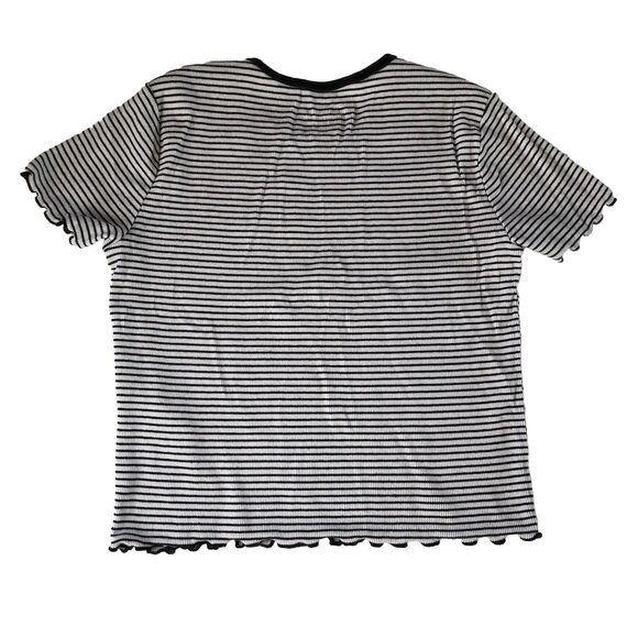 Hollister Must Have Collection Baby Tee White W/black Stripes Size Small - Picture 3 of 16